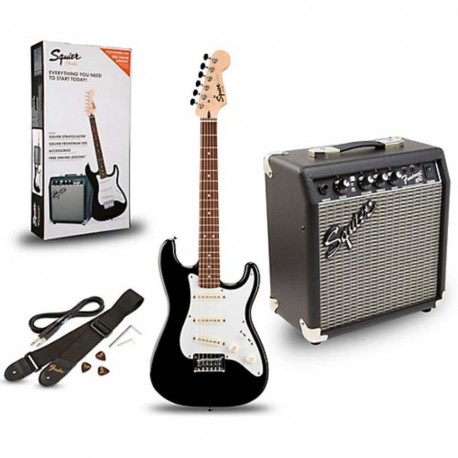 Squier Stratocaster Pack Black elektromos gitár szett