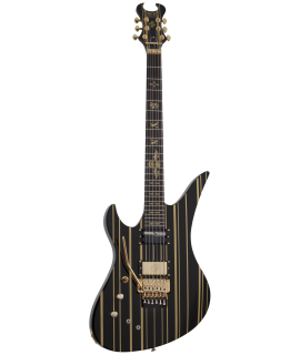Schecter Synyster Custom-S LH Gloss Black w/Gold Stripes elektromos gitár