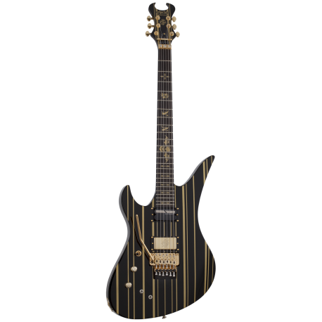 Schecter Synyster Custom-S LH Gloss Black w/Gold Stripes elektromos gitár