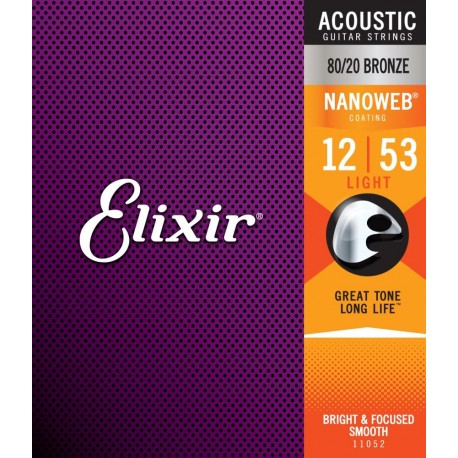 Elixir 11052 80/20 Bronze NanoWeb 12-53 Light akusztikus