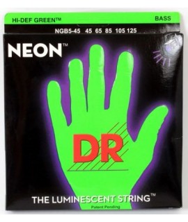 DR Strings NGB5-45 basszusgitár húrkészlet neon zöld